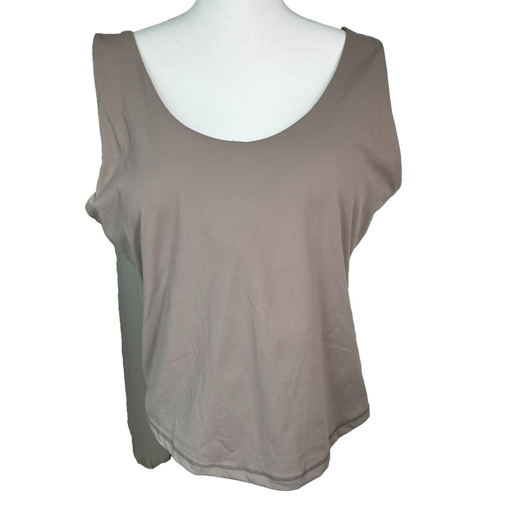 FAWN FIT Women's 3X Taupe Brown Built in‎ Bra Lift Tank Top Athletic Performance - Picture 3 of 9